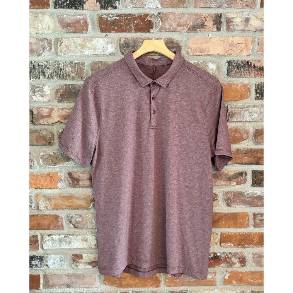 Lululemon Men’s Burgundy Short Sleeve Polo Shirt, M